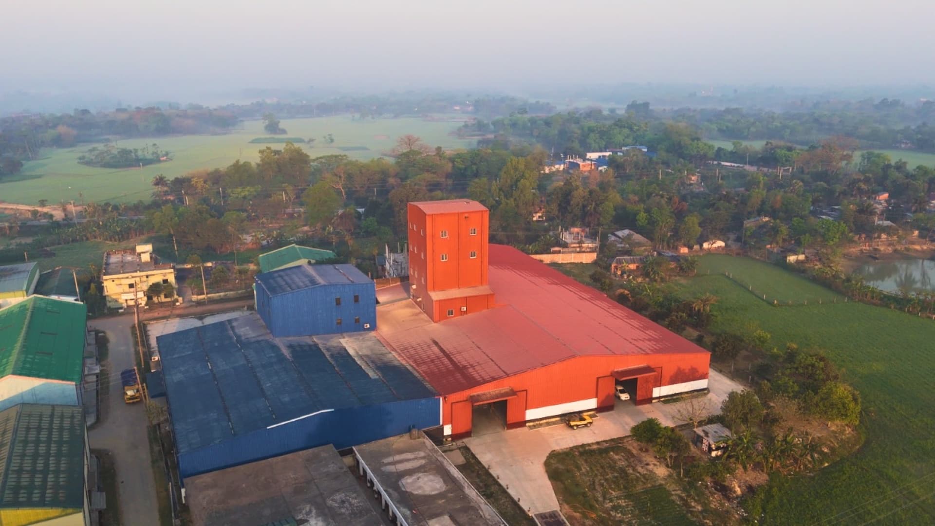 FreshWay feed mill at dawn
